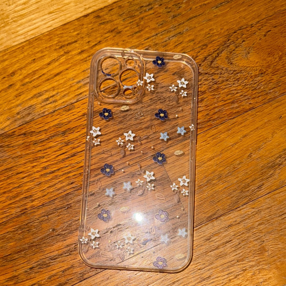 Clear Purple & White Floral Phone Case - Compatible Cell Accessory